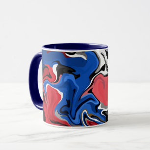 Caneca Arte abstrata dinâmica com cores ousadas
