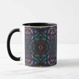 Caneca Arte Abstrata em Aquarela Arco-Íris Sombrio