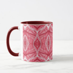 Caneca Arte Abstrata em Aquarela Vermelho Claro Psychomac