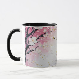 Caneca Arte Abstrata Vibrante das Flores de Cerejeira