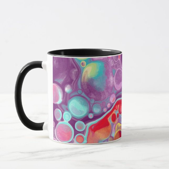 Caneca Arte Abstrato púrpura e azul (Esquerda)