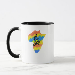 Caneca Arte africana, forma africana, Drummer Silhouette