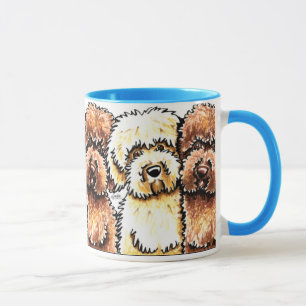 Caneca Arte amarela de Labradoodles do chocolate