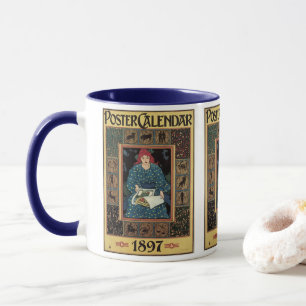 Caneca Arte Antiga Modernista, Mulher Lendo Livro de Astr