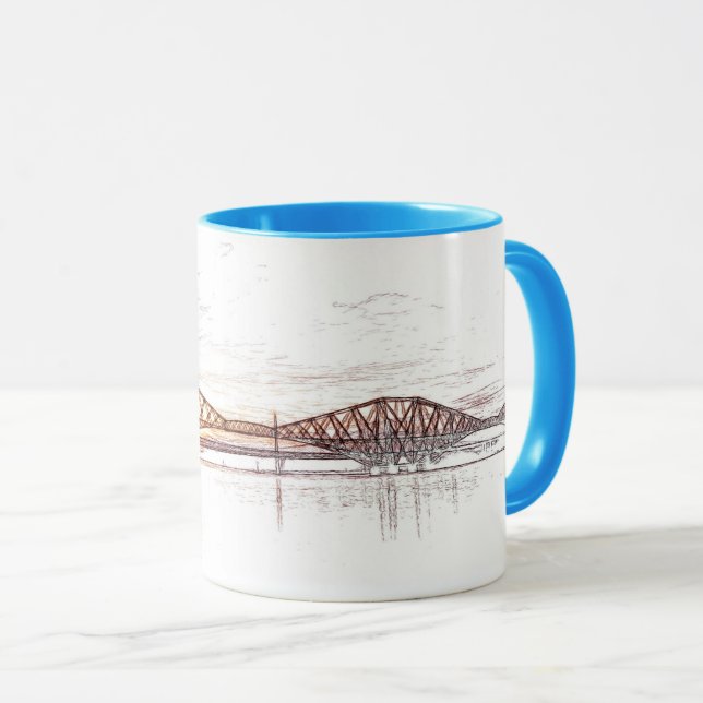 Caneca Arte Atmosférica da Ponte Forth (Frente Esquerda)