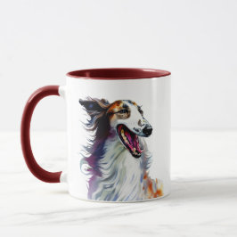 Caneca Arte Borzoi Colorida | Arte vibrante em galgos
