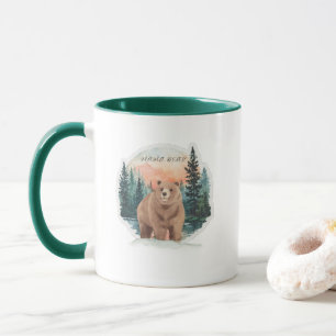 Caneca Arte Colorida da Floresta da Mamãe Urso