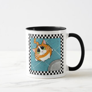Caneca Arte com fome do gato do gato de gato malhado | do