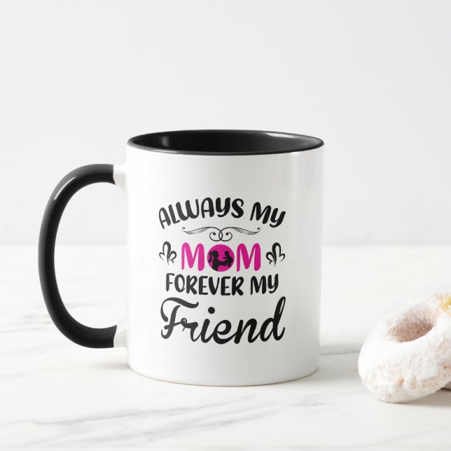 Caneca Arte com palavras de Amiga Mãe Fofa (Com Donut)
