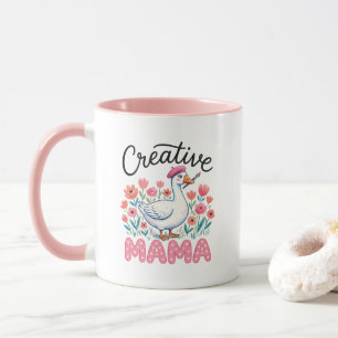 Caneca Arte com palavras de ganso Mama criativa fofa