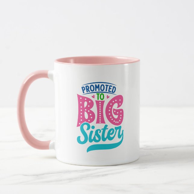 Caneca Arte com palavras de Irmã mais velha fofa (Esquerda)