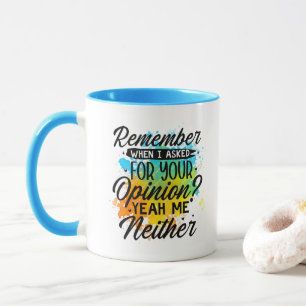 Caneca Arte com palavras de opinião sarcasmo engraçado so