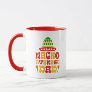 Caneca Arte com palavras de Papai médio engraçado Nacho