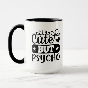 Caneca Arte com palavras de psicopata engraçado e fofo