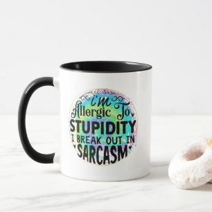 Caneca Arte com palavras de sarcasmo engraçado 