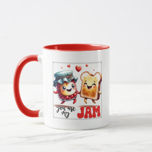 Caneca Arte com palavras de torrada de geléia engraçada 