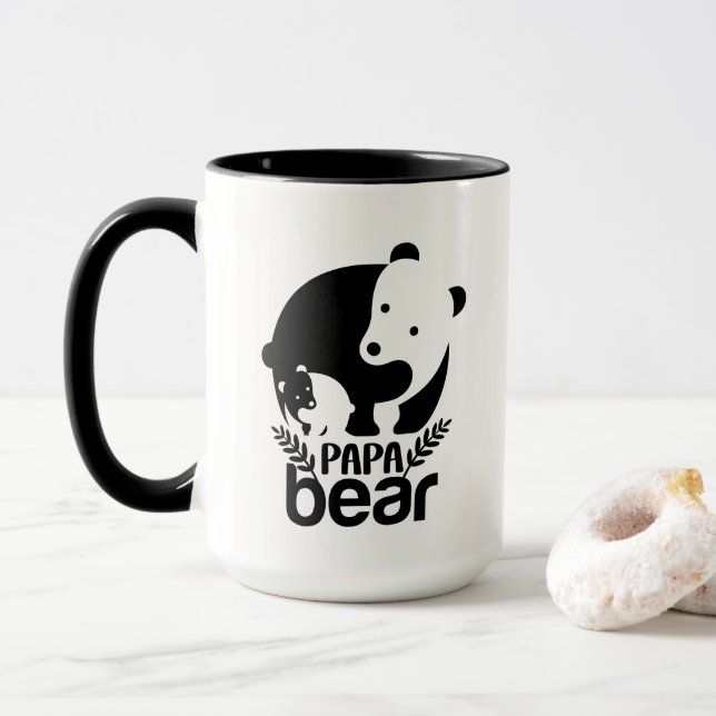 Caneca Arte com palavras do Cool Papa bear (Com Donut)