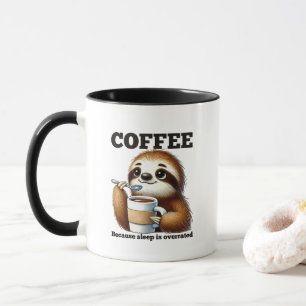 Caneca Arte com palavras engraçadas sobre preguiça café s