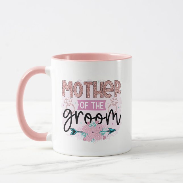 Caneca arte com palavras fofas para a Mãe do Noivo (Esquerda)