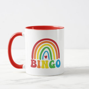 Caneca Arte com palavras para amantes de Bingo fofa