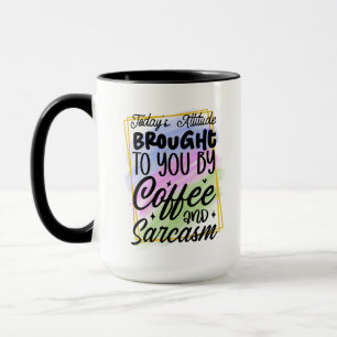 Caneca Arte com palavras sarcásticas engraçadas sobre caf