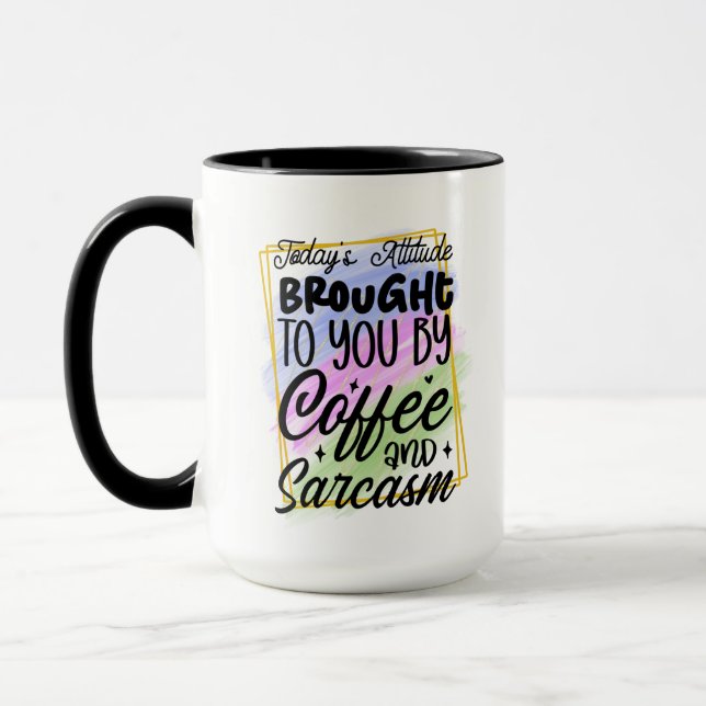 Caneca Arte com palavras sarcásticas engraçadas sobre caf (Esquerda)