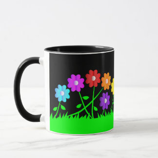 Caneca Arte cômica bonito cores flores