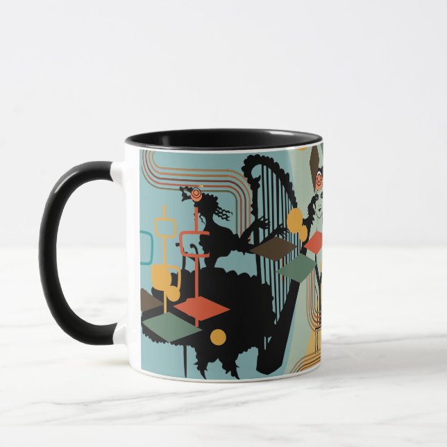 Caneca Arte Contemporânea Deco Vintage Design Mug (Esquerda)