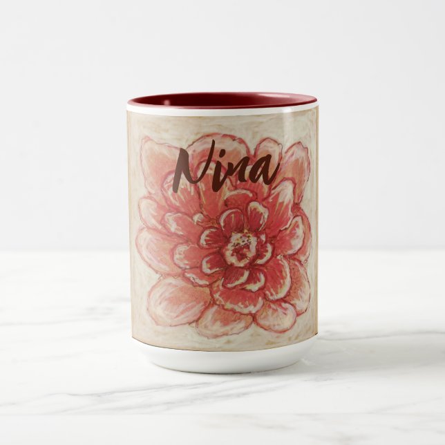 Caneca Arte da Flor Rosa Gentil (Centro)