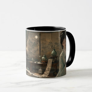 Caneca Arte da Garota Hanbok ao Luar