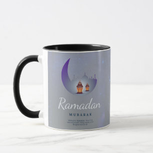 Caneca Arte da Lanterna da Lua Crescente do Ramadan Mubar