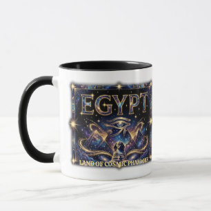Caneca Arte da Pirâmide Cósmica do Olho Egípcio de Hórus