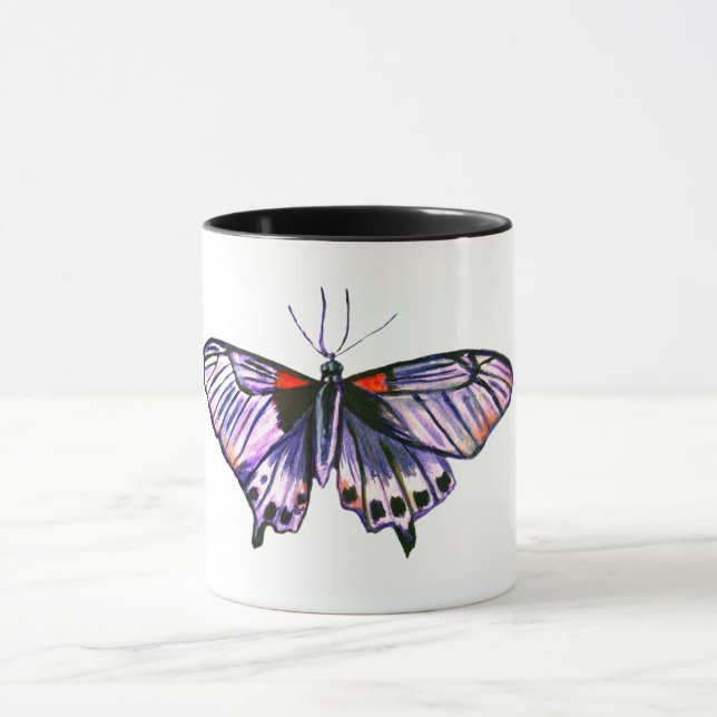 Caneca Arte de aquarela borboleta (Centro)