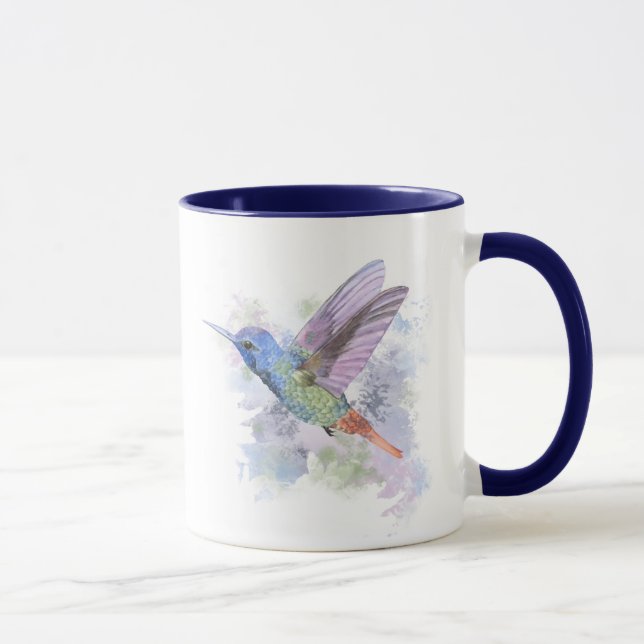 Caneca Arte de Aquarela de Jardim de Aves (Direita)