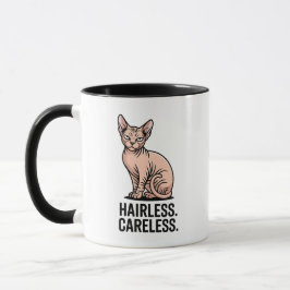 Caneca Arte de Atitude de Gato Sphynx Sem Cabelo e Despre