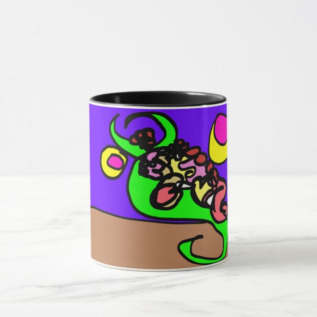 Caneca Arte de axolote rosa (Centro)