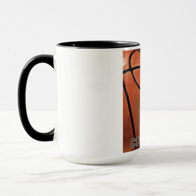 Caneca Arte de Basquete Obrigado Treinador (Esquerda)