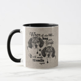 Caneca Arte de beagle quando tudo falha aspas