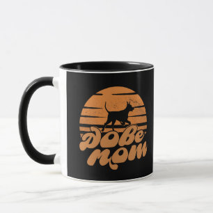 Caneca Arte de Cachorro Vintage Dobe Mom Pôr do Sol