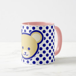 Caneca Arte de Cartografia de Urso Azul-Teddy-Beige-Casta