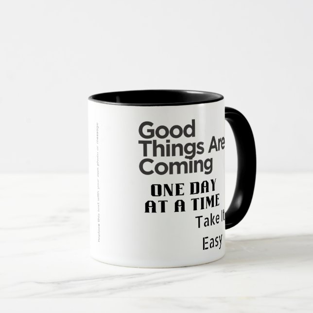Caneca arte de cita positiva (Frente Esquerda)
