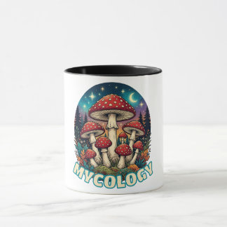 Caneca Arte de Cogumelo da Floresta Encantada