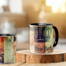 Arte de Colagem Urbana Vintage de Nova York