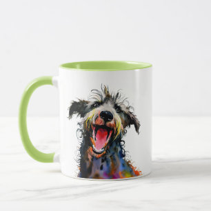 Caneca Arte de Deerhound Colorida e Bonita