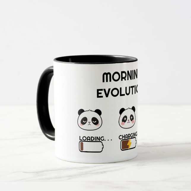 Caneca Arte de Desenho Animado de Progressão do Nível de  (Frente Esquerda)