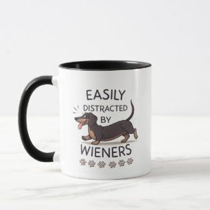 Caneca Arte de desenho animado engraçado do cão dachshund