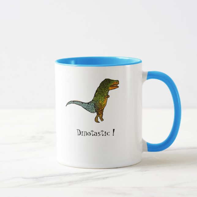 Caneca Arte de dinossauro dinotástica T-Rex para crianças (Direita)