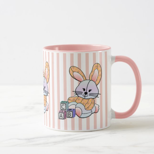 Caneca Arte de Ensino Tinta-Rosa Personalizada - Coelho (Direita)