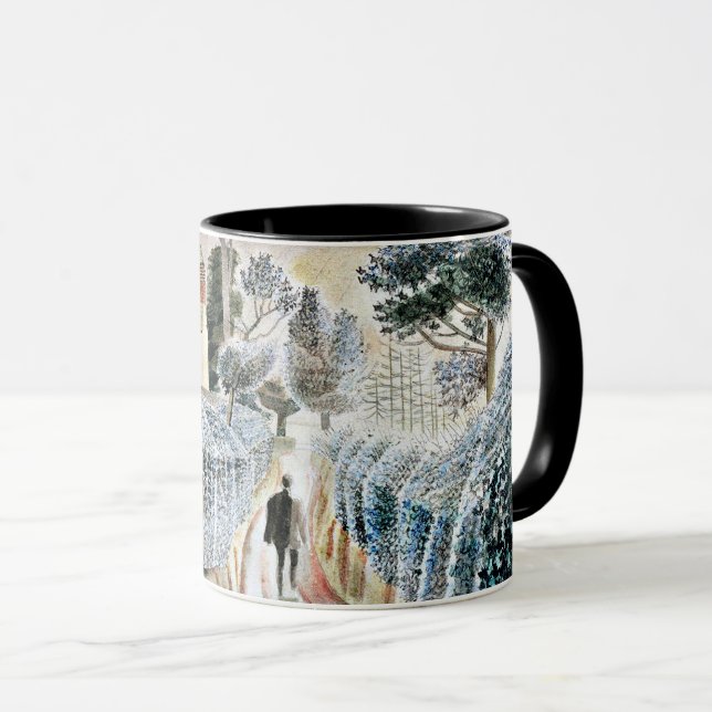 Caneca Arte de Eric Ravilious, Tarde Úmida, (Frente Esquerda)