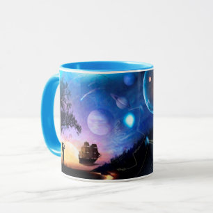 Caneca Arte de Exploração Espacial Nave Espacial Voyager
